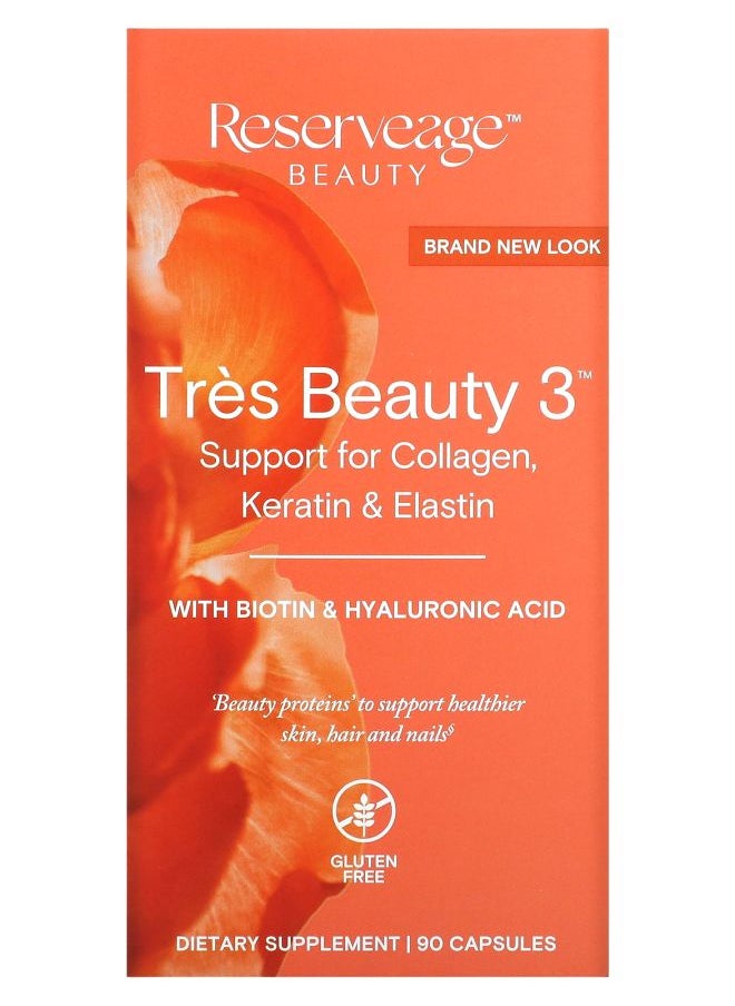 Reserveage - Tres Beauty 3 with Biotin & Hyaluronic Acid 90 Capsules - Image 1