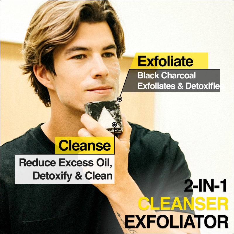 Lumin Men's Face Scrub Soap - Premium Bar Soap for Men, Ideal for Daily Face Cleansing and Pack of Men's Soap Bars - Image 3