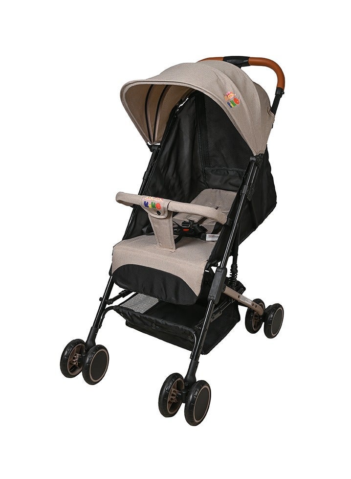 Kiko Easy Fold Stroller 8 Wheels, 0 Months +, Beige