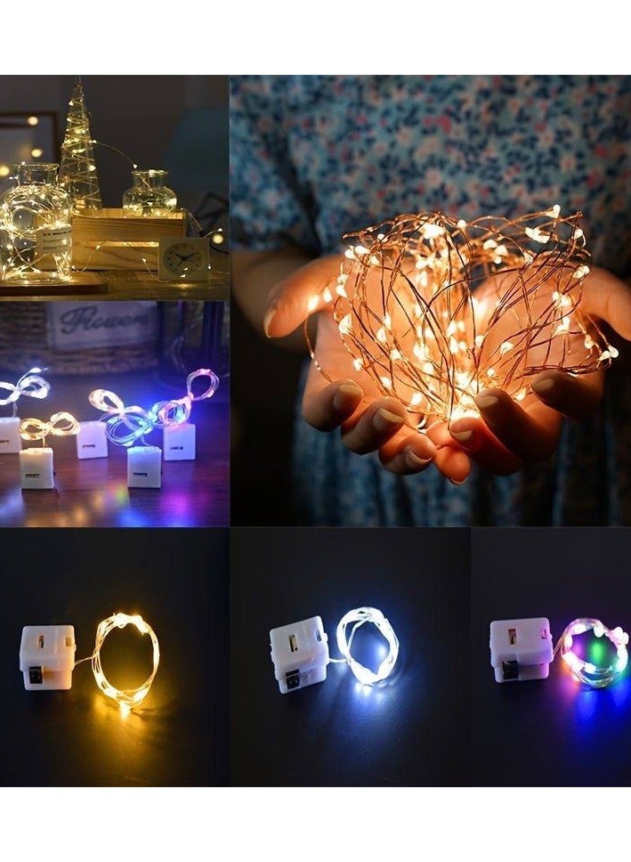 أضواء ديكورية   LED لعيد الميلاد وحفلات الزفاف في ديوالي (ضوء أبيض دافئ  سلسلة أضواء LED خيالية لعيد الميلاد لتزيين حفلات الزفاف 3 متر  - Image 3