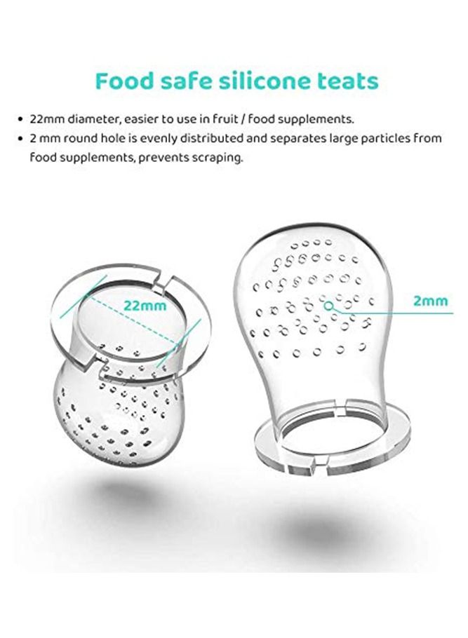 MIXDE Baby Fresh Food Feeder with 3 Sizes Silicone Pouches, Fruit Teether Pacifiers in Appetite Stimulating Colors  - Image 5