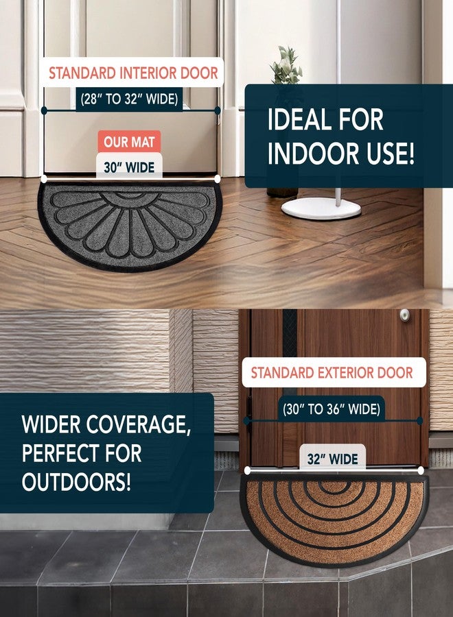 ubdyo Front Door Mat - Low Pile Front Door Mat Outside Entrance - Muddy Dirt Trapping Welcome Matt Outdoor - Rubber Backing Anti Slip Indoor Doormat Entrance, 29" x 17", Bright Grey - Image 5