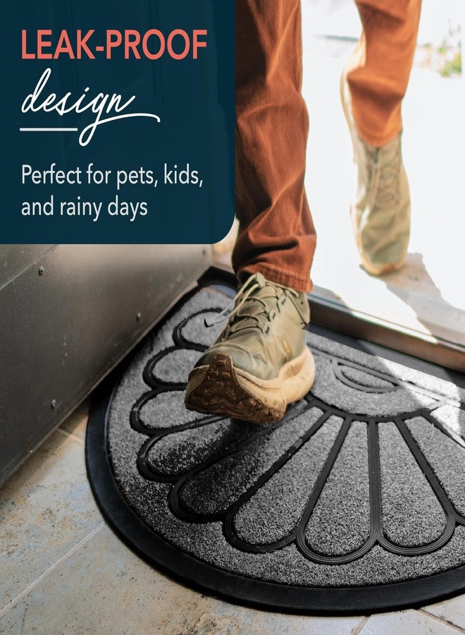 ubdyo Front Door Mat - Low Pile Front Door Mat Outside Entrance - Muddy Dirt Trapping Welcome Matt Outdoor - Rubber Backing Anti Slip Indoor Doormat Entrance, 29" x 17", Bright Grey - Image 4