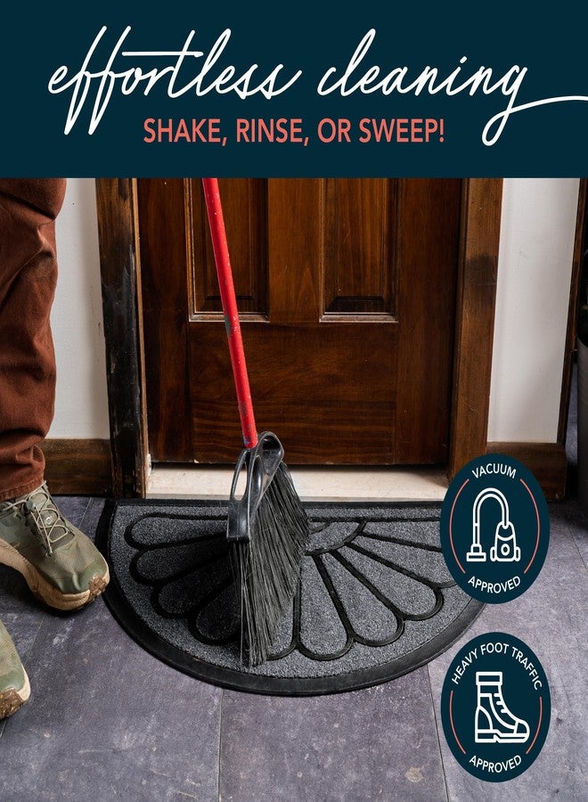 ubdyo Front Door Mat - Low Pile Front Door Mat Outside Entrance - Muddy Dirt Trapping Welcome Matt Outdoor - Rubber Backing Anti Slip Indoor Doormat Entrance, 29" x 17", Bright Grey - Image 2