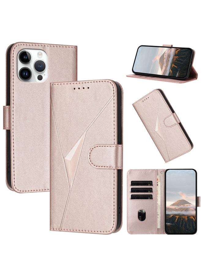 S-TOP Case For iPhone 13 Pro Max Triangle Pattern Buckle Clasp Leather Phone Case - Image 1