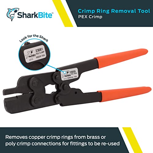 SharkBite PEX Crimp Ring Removal Tool, 1/2, 3/4 and 1 Inch Copper Crimp Rings, Orange Handles, Plumbing Fittings, 23055 - Image 2