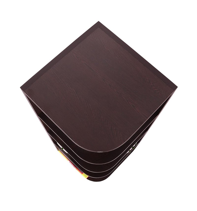Captiver Captiver Eden Big Corner Shelf 33X33X90 CM Wooden Shelves Rack Display Dcor Items Flowery Wenge  - Image 5