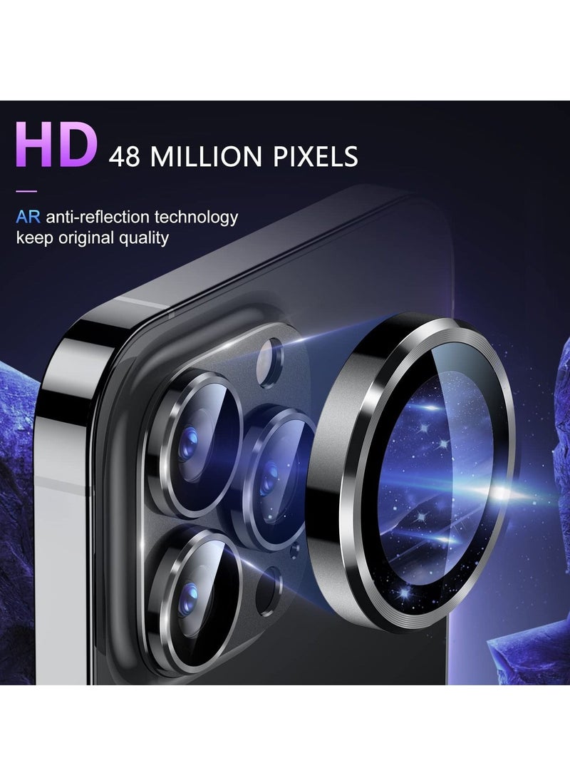 ELTRAZONE iPhone 14 Pro/iPhone 14 Pro Max Camera Lens Protector, [Drop Protection] 9H Tempered Glass Camera Cover Screen Metal Ring Case Friendly Scratch Resistant Easy to Install - Image 3