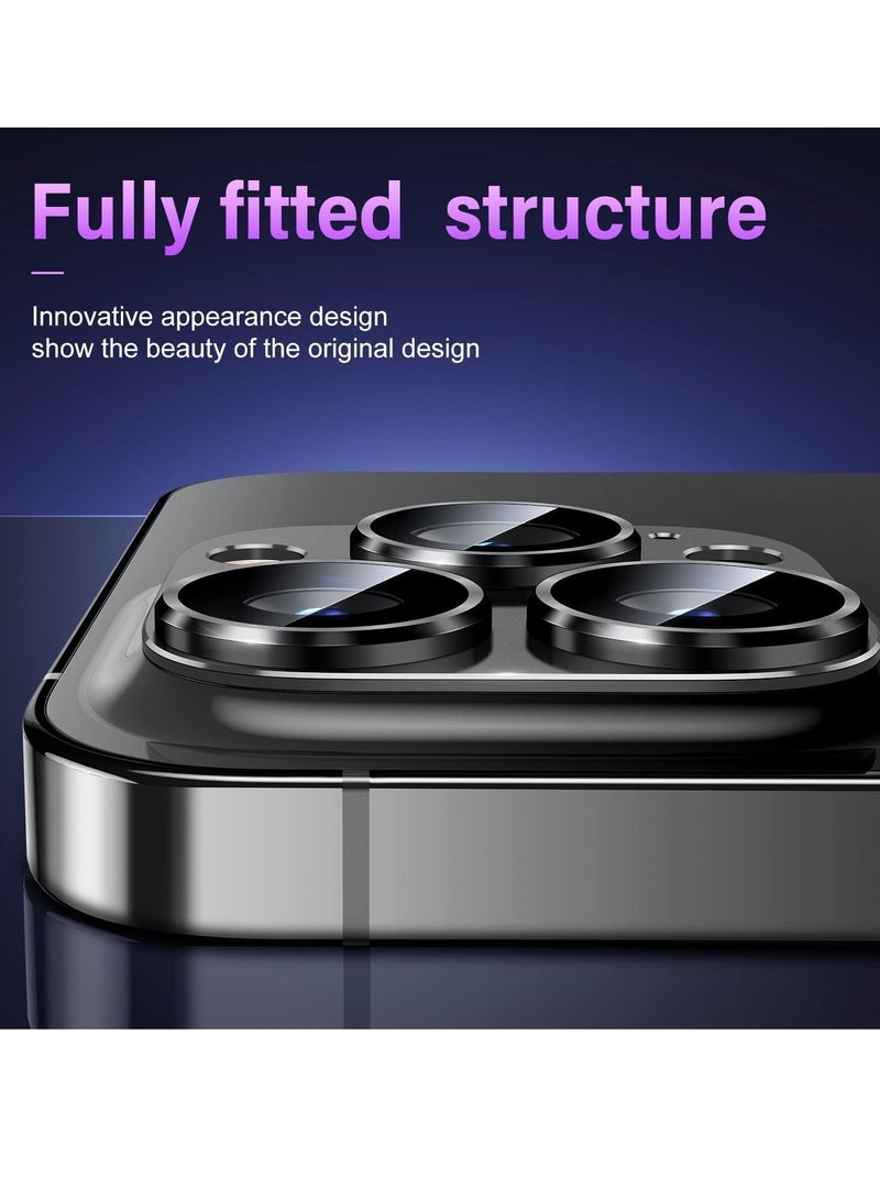 ELTRAZONE iPhone 14 Pro/iPhone 14 Pro Max Camera Lens Protector, [Drop Protection] 9H Tempered Glass Camera Cover Screen Metal Ring Case Friendly Scratch Resistant Easy to Install - Image 4