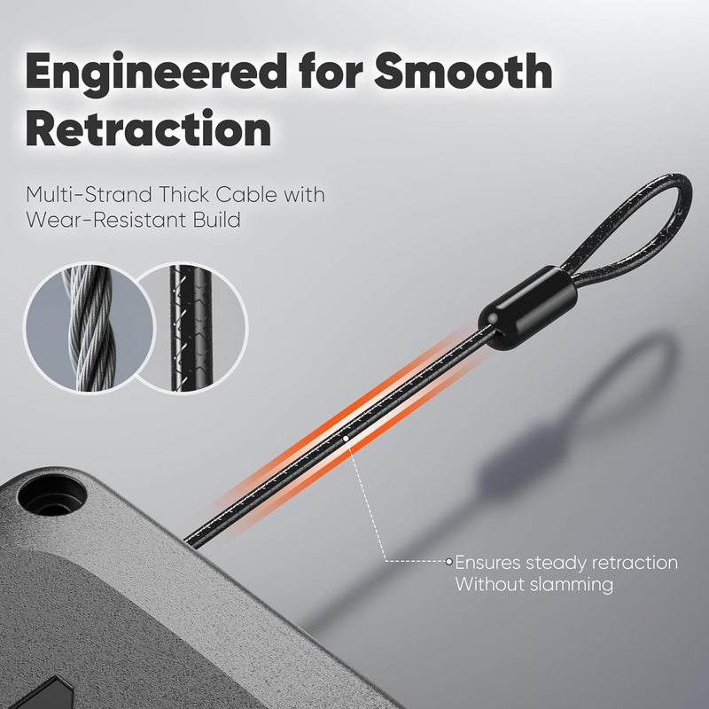EKZ Retractable Automatic Door Closer – Fits Sliding Glass, Screen, Single & Double Doors – Strong 3.3 lb Spring Tension, Punch-Free Easy Install for Entry, Bathroom, Bedroom, Study (1 Pack) - Image 3