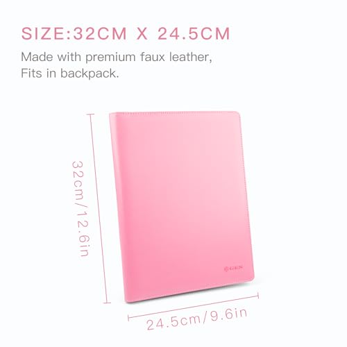 Geila Pink Padfolio Clipboard Portfolio Folder with Pen - Geila PU Leather Resume Portfolio - Interview/Legal Document Organizer & Conference Folder for Business School Office - with 8.5 x11In Writing Pad - Image 2