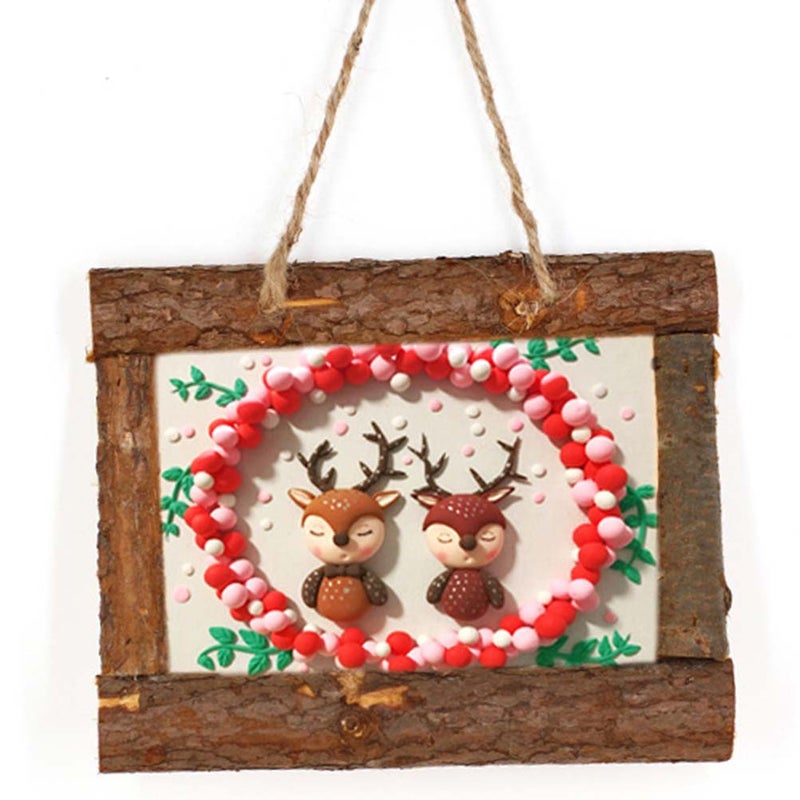 4 PCS DIY Bark Photo Frame Natural White Embryo Picture Frame Handmade DIY Picture Frame Snow Clay Picture Frame for Home Office Decor - Image 2