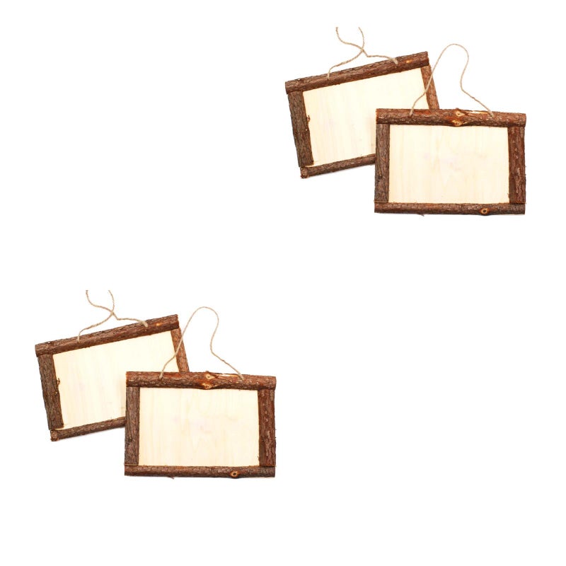 4 PCS DIY Bark Photo Frame Natural White Embryo Picture Frame Handmade DIY Picture Frame Snow Clay Picture Frame for Home Office Decor - Image 1