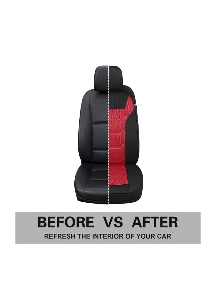 Pariiaotin 3D Air Mesh Car Seat Cover Front Sets - Washable and Breathable Premium Cloth for Cars (Black/Red) - Image 5