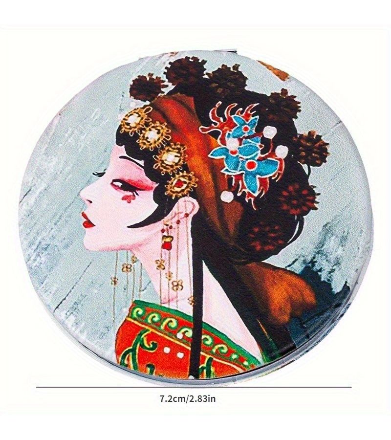 Peking Opera P08 Pattern Foldable Mini Makeup Mirror Portable High Definition Home Use - Image 4