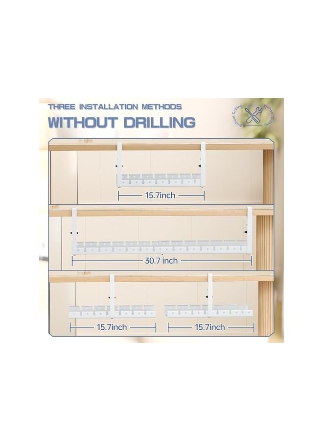 promass 21 IN Cable Management Under Desk, Extendable Desk Cable Management Tray, Metal Cable Management with Clamp, No Drilling & Glue Under Desk Wire Management Cord Organizer (White) - Image 5