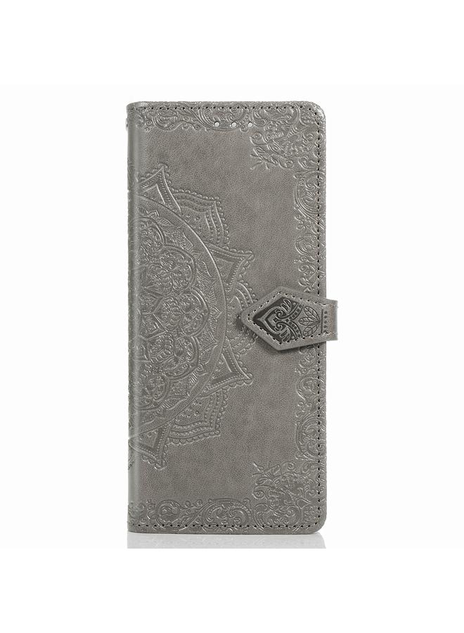 اس-توب جراب لهاتف Samsung Galaxy Z Fold2 من الجلد المنقوش بنقشة زهرة ماندالا مع حامل / فتحة بطاقة / محفظة / حبل تعليق - Image 2