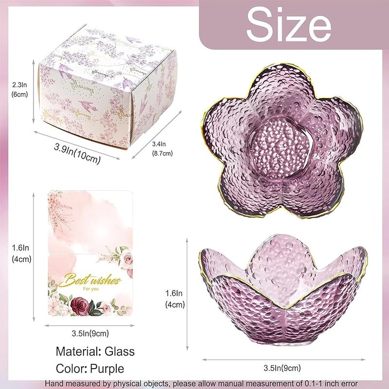 Binoster Jewelry Tray Glass Ring Dish Trinket Tray Gifts For Women Unique Birthday Gifts For Friends Sisters Jewelry Organizer Key Bowl Cute Room Decor Small Women Friendship  House Warming Gifts - Image 3
