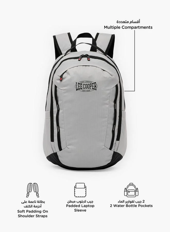 Lee Cooper Logo Print School Backpack For Kids 13 Years+ With Padded Shoulder Straps - 16.5x29x29 CM