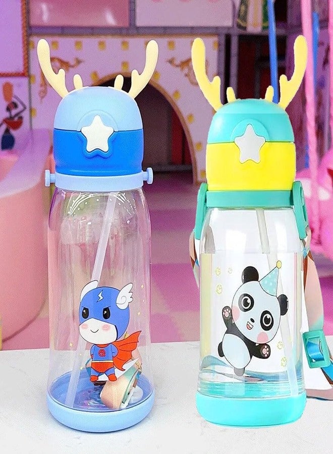 NEEL® Designer Water Bottle for Kids for School, Hanging Water Bottle, Bottle for Kids, Bottle with Straw Cute Hanging Bottle Birthday gift for Kids 1pcs Fancy Water Bottle Tumbler for Kids (Style 14) - Image 1