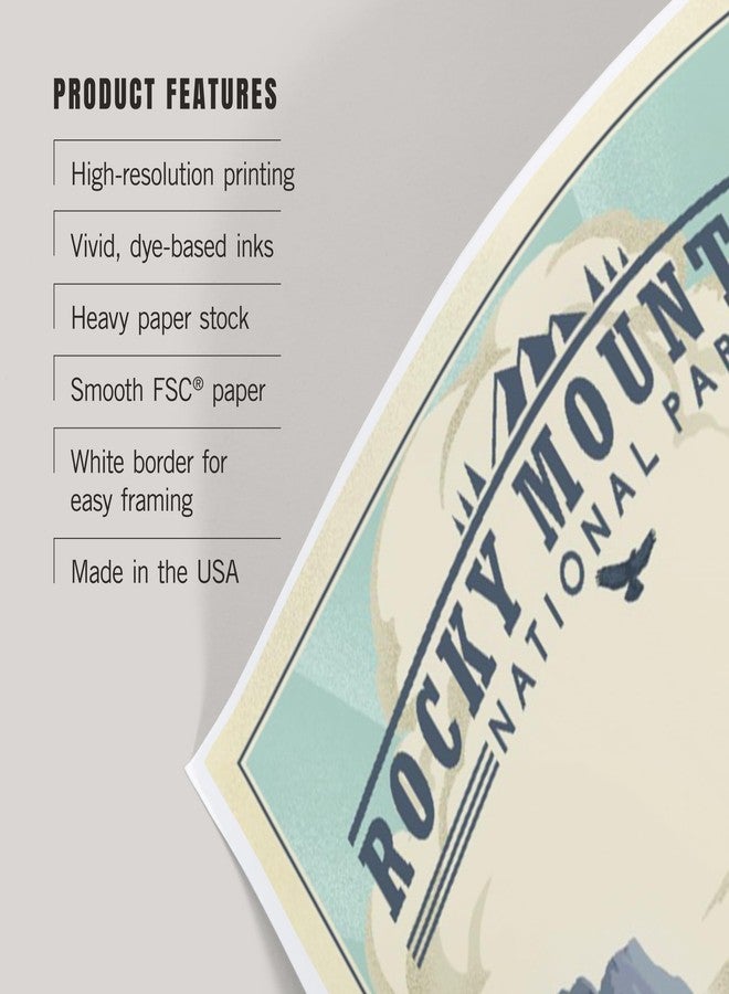 Lantern Press 12x18 Inch Art Print Wall Decor, Rocky Mountain National Park, Colorado, Lake, Lithograph - Image 3