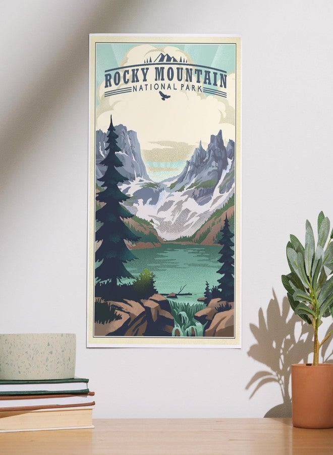 Lantern Press 12x18 Inch Art Print Wall Decor, Rocky Mountain National Park, Colorado, Lake, Lithograph - Image 2