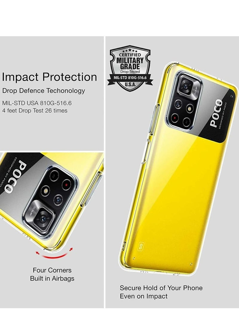 Xiaomi Poco M4 Pro TPU soft corner ultra slim clear case Shockproof anti fingerprint transparent protective back cover