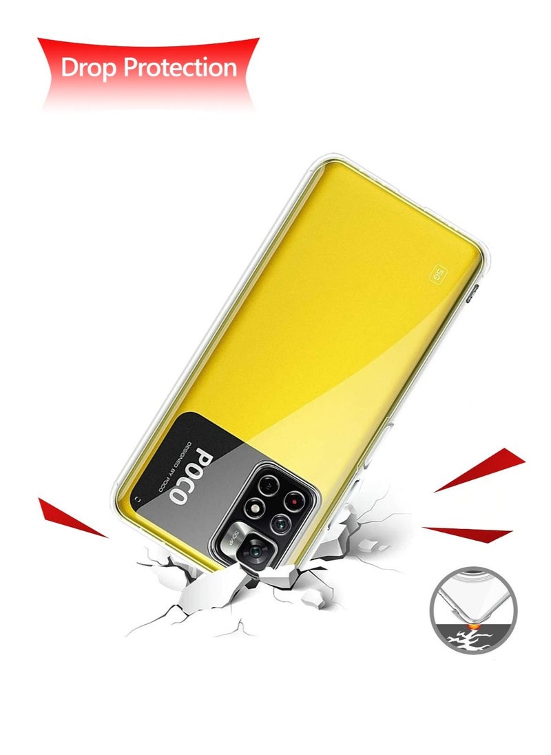 Xiaomi Poco M4 Pro TPU soft corner ultra slim clear case Shockproof anti fingerprint transparent protective back cover