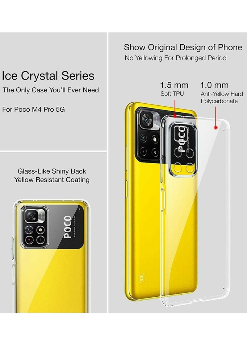 Xiaomi Poco M4 Pro TPU soft corner ultra slim clear case Shockproof anti fingerprint transparent protective back cover