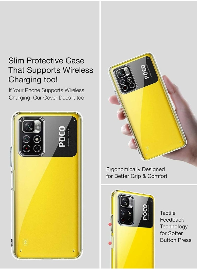 Xiaomi Poco M4 Pro TPU soft corner ultra slim clear case Shockproof anti fingerprint transparent protective back cover