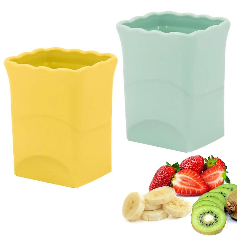 quskay 2-Pack Strawberry Slicer Cup Cutter: Fruit Cup Cutter Slicer Cup Chopper for Strawberries Egg Banana Slicer Quickly Making Fruit Vegetable Salad Strawberry Cutter Mini Slicer Kitchen Gadget - Image 1