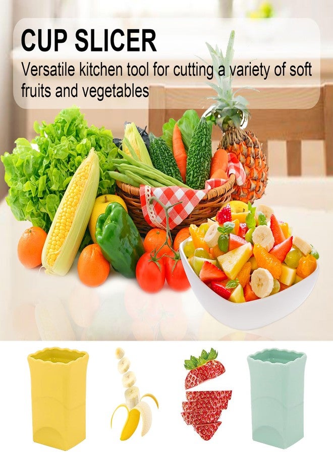quskay 2-Pack Strawberry Slicer Cup Cutter: Fruit Cup Cutter Slicer Cup Chopper for Strawberries Egg Banana Slicer Quickly Making Fruit Vegetable Salad Strawberry Cutter Mini Slicer Kitchen Gadget - Image 2
