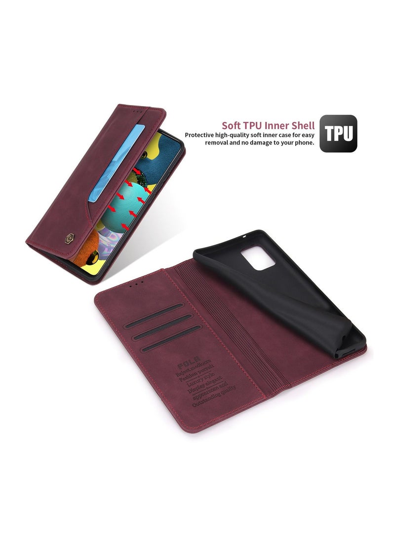 Pola Luxury PU Leather Wallet Case Cover for Samsung Galaxy A51 5G Black - Image 5