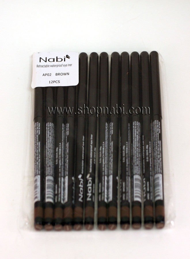 Nabi 12 قطعة من قلم تحديد العيون البني القابل للسحب والمقاوم للماء (دفعة جملة) - Image 2
