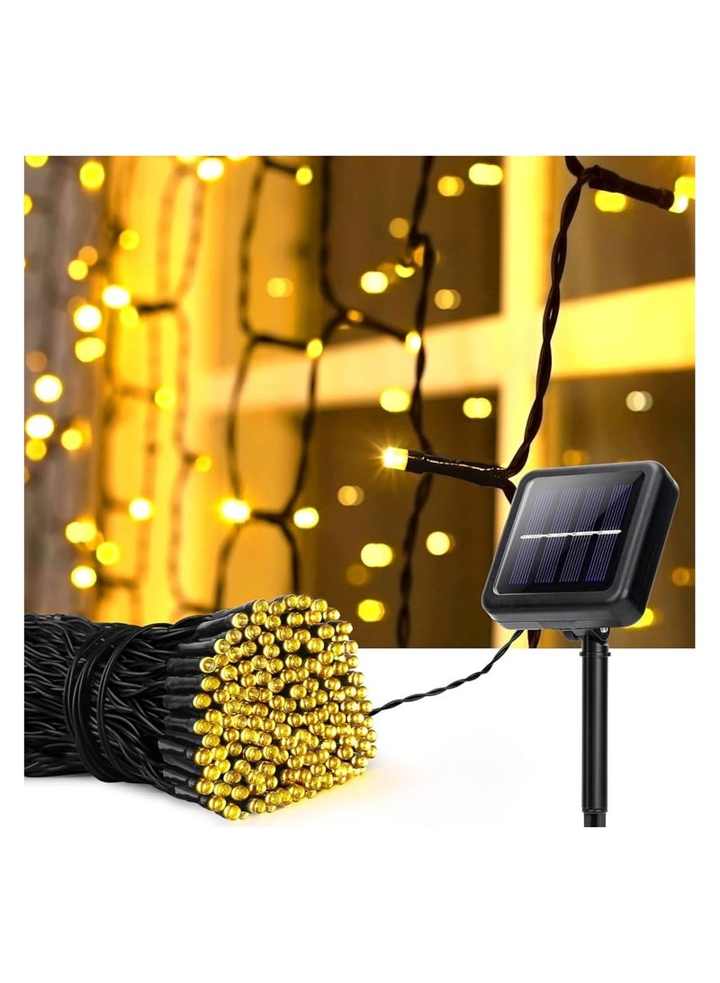 Sun Power 10 m 100 LED Solar String Lights Outdoor Waterproof 8 Modes Warm White Fairy Lights for Garden, Patio, Balcony, Window, Fence, Tree, Wedding, Fairy Lights, Decorative  - Image 1