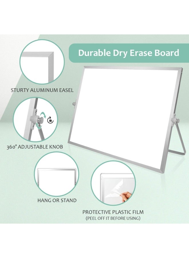 TAPIT Dry Erase Magnetic White Board 30 x 40cm Double-Sided Desktop Whiteboard with Stand Portable Small Whiteboard Set for Drawing Office Home School - Image 2