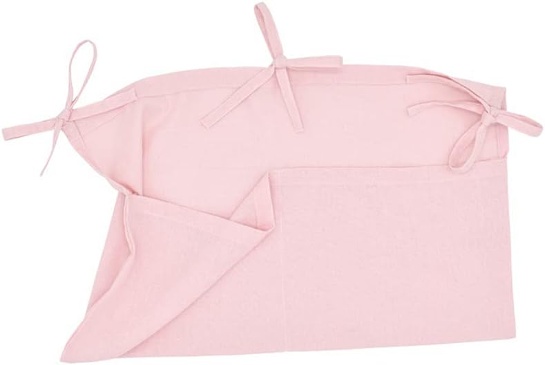 YeeMan Linen Baby Bedside Hanging Storage Bag,2 Pockets Organizer for Baby Cribs and Toys (Light Pink) - Image 5