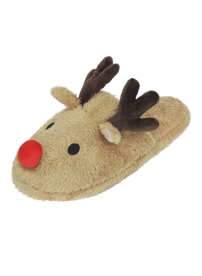 Holiberty Womens Cartoon Animal Warm Fleece Slippers Ladies Girls Cute Fluffy Christmas Elk Antler Non-Slip Slip-on House Shoes Memory Foam Cozy Home Indoor Slippers Winter Fuzzy Plush Ankle Boots Footwear - Image 5