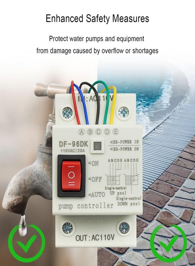 TIKSCIENCE Automatic Water Level Control Switch AC 110V~120V Supply and Drain Mode Sump Pump Controller with 6.5Ft Detector Sensor - Image 5