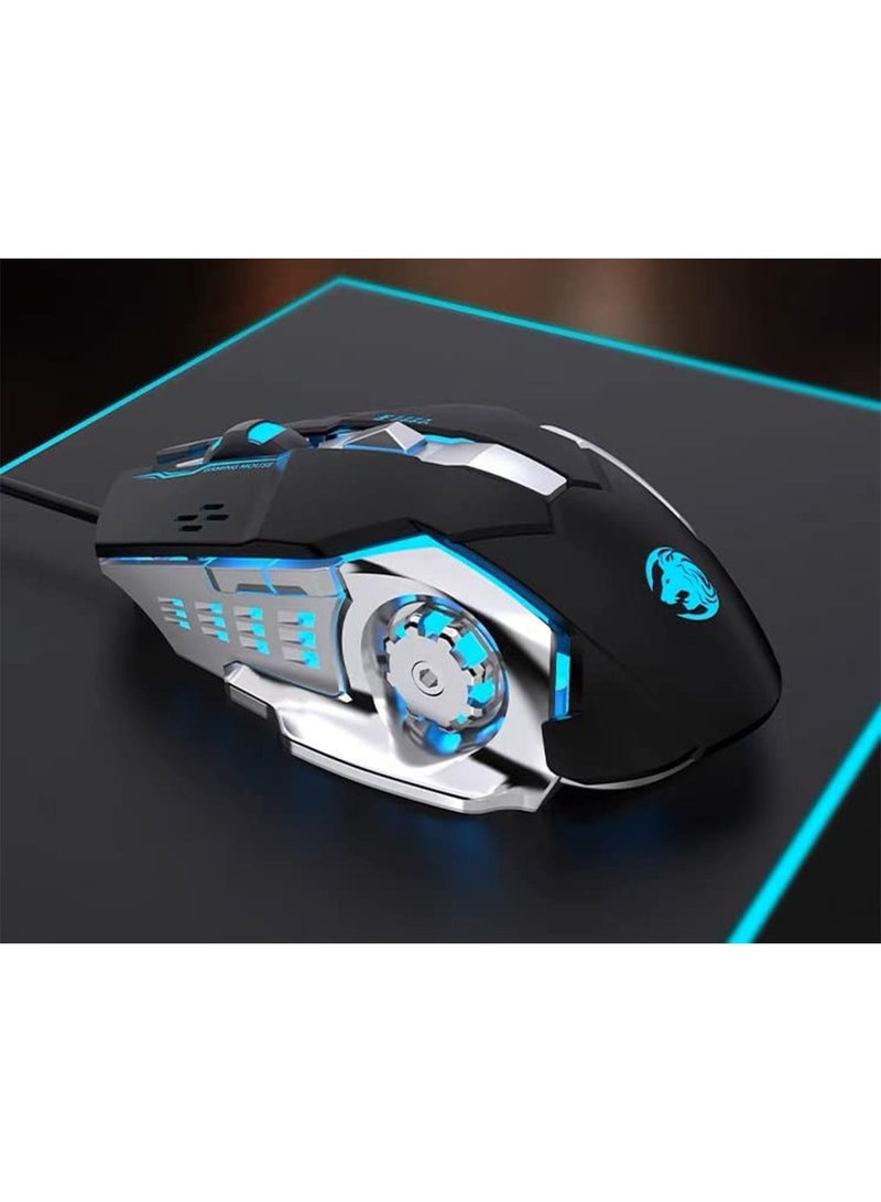 GT-Wheel Wired Gaming Keyboard with Mouse set USB Port Retro Punk Typewriter Style  - Image 3