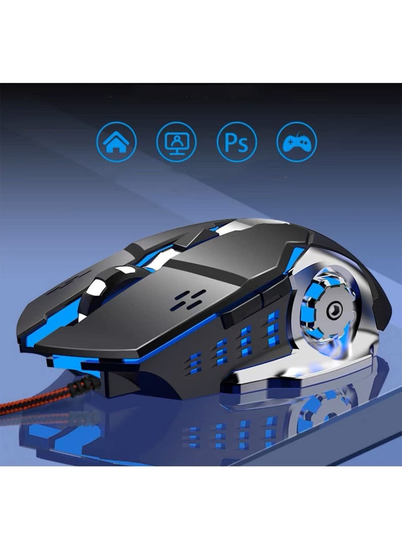 GT-Wheel Wired Gaming Keyboard with Mouse set USB Port Retro Punk Typewriter Style  - Image 4
