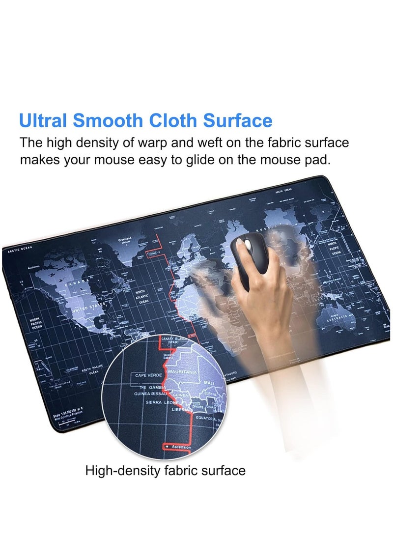 World Map Design Large Desk Mat  Durable Non-Slip PU Leather Waterproof Mouse & Keyboard Mat, Desk Protector for Office/Home Use, Gaming Mat, Anti-Slip, Spill-Resistant, Large Mouse Pad for Work, Study, Gaming, Computer Desk, Desk Accessories, Office Decor - Image 3