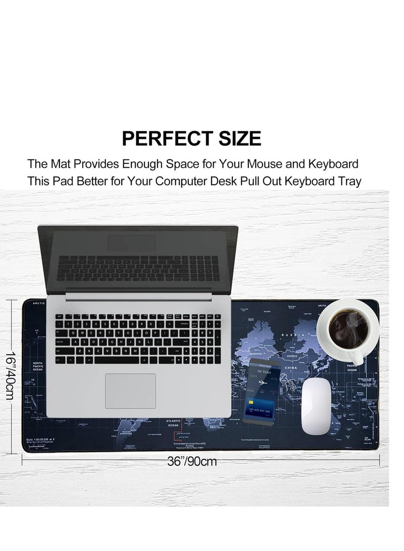 World Map Design Large Desk Mat  Durable Non-Slip PU Leather Waterproof Mouse & Keyboard Mat, Desk Protector for Office/Home Use, Gaming Mat, Anti-Slip, Spill-Resistant, Large Mouse Pad for Work, Study, Gaming, Computer Desk, Desk Accessories, Office Decor - Image 4