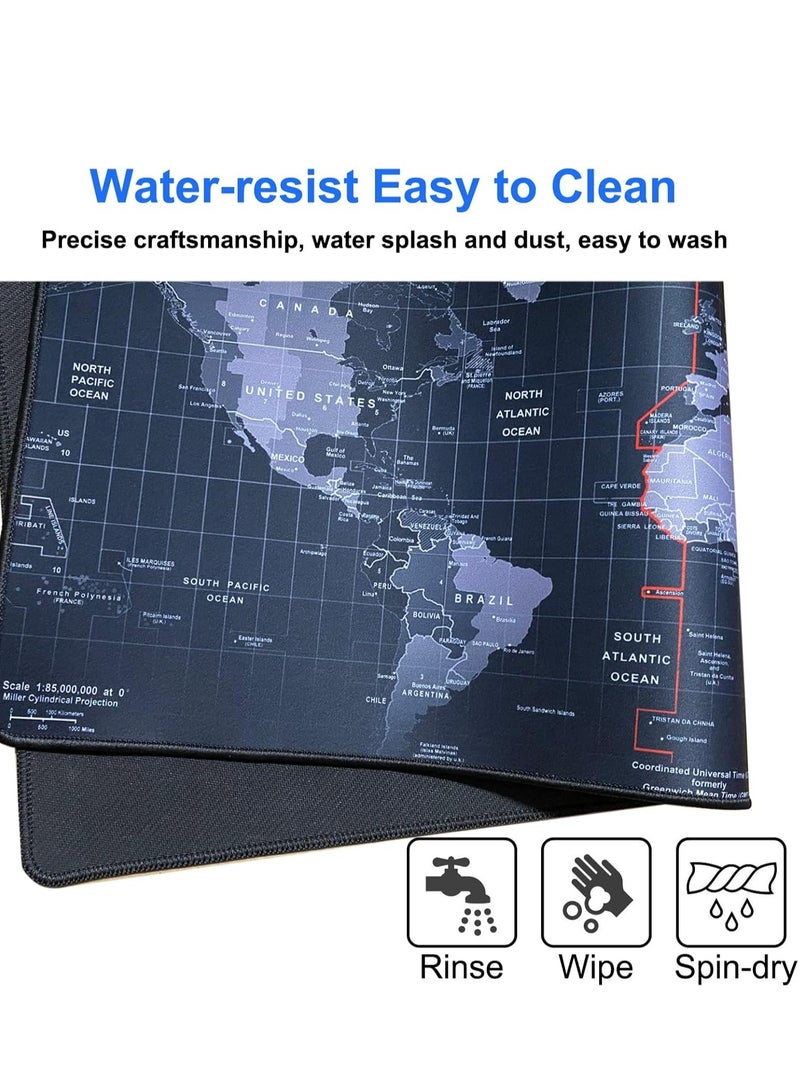 World Map Design Large Desk Mat  Durable Non-Slip PU Leather Waterproof Mouse & Keyboard Mat, Desk Protector for Office/Home Use, Gaming Mat, Anti-Slip, Spill-Resistant, Large Mouse Pad for Work, Study, Gaming, Computer Desk, Desk Accessories, Office Decor - Image 5