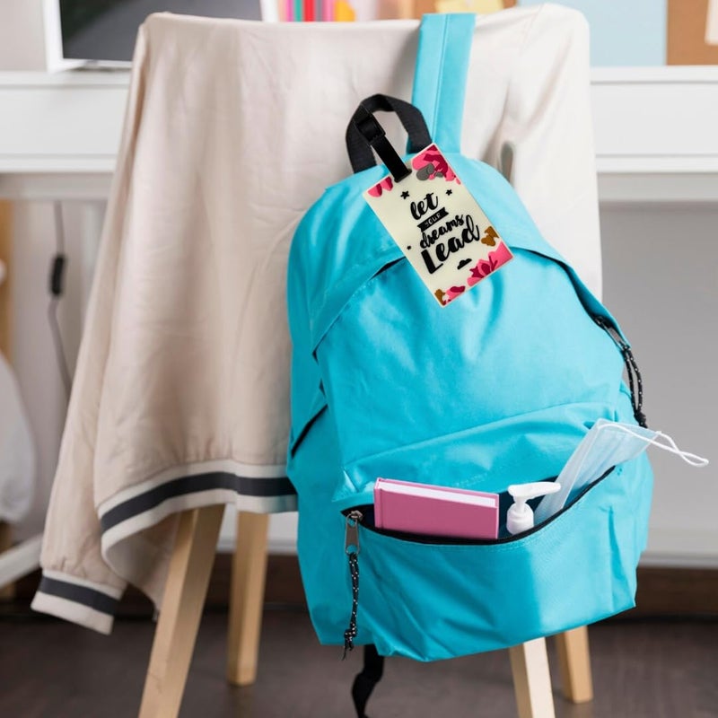 Eitheo Luggage Tags for Kids Luggage Tags with Name & Address Label | Silicone Luggage Tags for Suitcases, Tags for Travel Bags/School Bags Identification tag Colorful Multi (Lets Your Dream) - Image 3