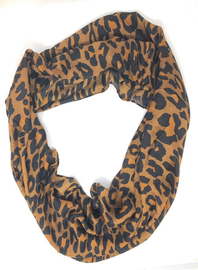 Nickanny's Premium Soft Brown Animal Leopard Print Sheer Infinity Loop Scarf - Image 3