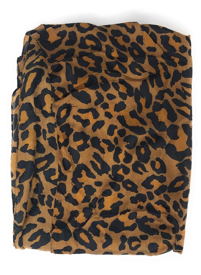 Nickanny's Premium Soft Brown Animal Leopard Print Sheer Infinity Loop Scarf - Image 2