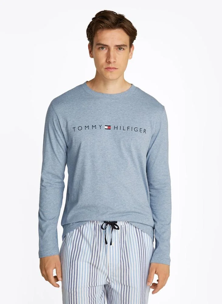 TOMMY HILFIGER Logo Crew Neck Long Sleeve T-Shirt