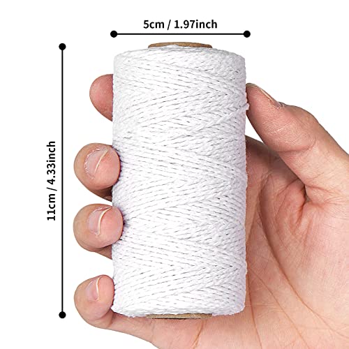 Ohtomber White Cotton Butchers Twine String - Ohtomber 328 Feet 2MM Bakers Twine for Crafts, Kitchen Cooking Butcher String for Meat and Roasting, Gift Wrapping - Image 3