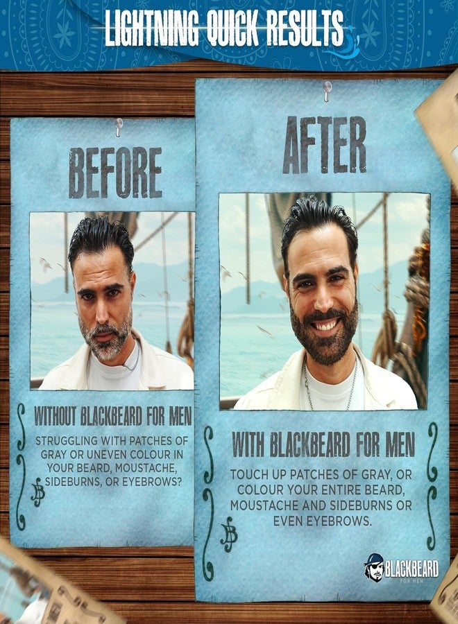 Blackbeard for Men Beard Color - 1-Day Beard, Mustache, Eyebrow, Sideburns Color - Temporary Facial Hair Tint - Hypoallergenic Beard Dye Alternative - Up to 45 applications - Dark Brown, 1 Pack - Image 2